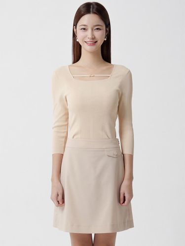 Square Neck Decorated Knitwear Pullover - itMICHAA - Modalova