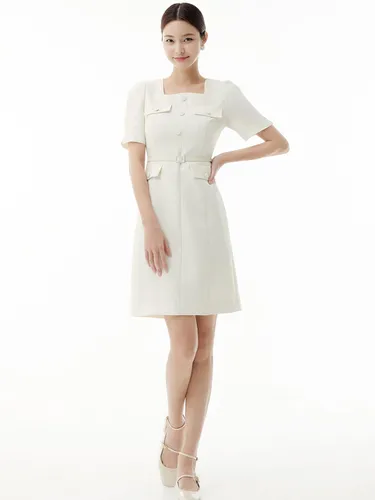 Belted Flap Pocket dress ITN4BOP010 - itMICHAA - Modalova