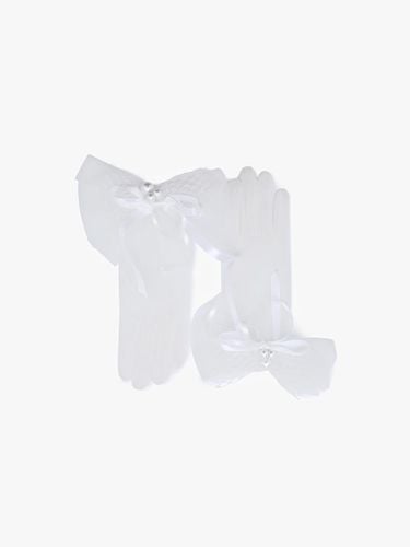 Pearl Bow Gloves ITN4AGL020 (WHITE) - itMICHAA - Modalova