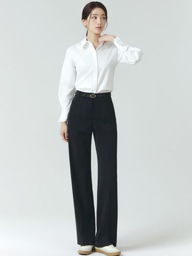 Belted Wide Pants ITO2YPT740 (BLACK) - itMICHAA - Modalova