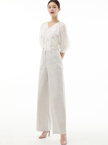 Embroidered Pocket Wide Pants ITN3WPT660 - itMICHAA - Modalova