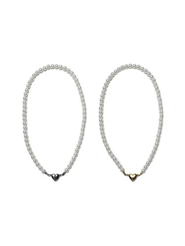 Heart Toggle Pearl Necklace (2 Colors) - L’OMBRILLANT - Modalova