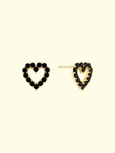 Black cubic heart earring - L’OMBRILLANT - Modalova