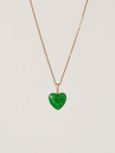 K Gold-Filled Green Quartz Crystal Heart Necklac - modernlike - Modalova