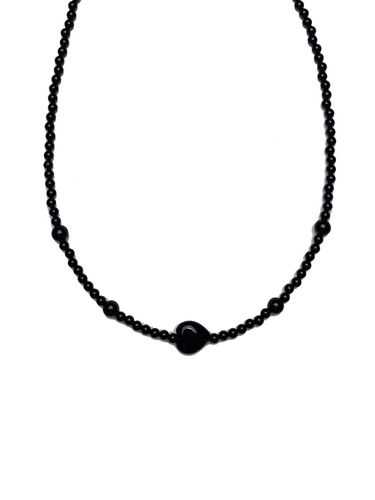 Heart Onyx Choker Necklace - L’OMBRILLANT - Modalova