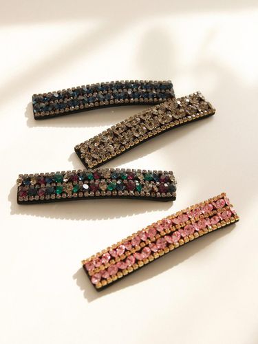 Cubic Slim Double Line Hair Clip H01140 - J.Lauren - Modalova