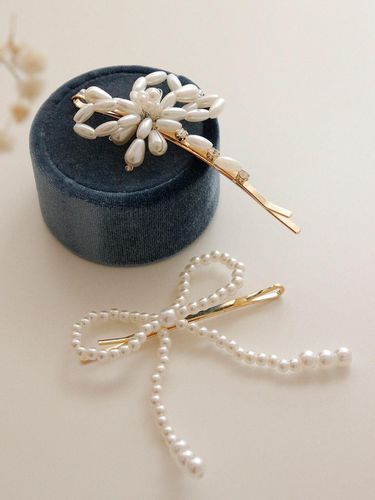 Pearl Ribbon Point Bobby Pin H01213 - J.Lauren - Modalova