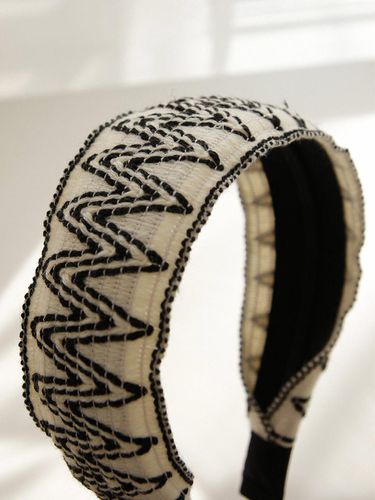 Zigzag Fabric Wide Hair Band H01164 - J.Lauren - Modalova