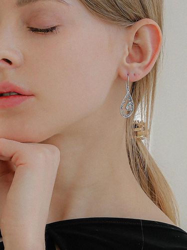 Drop Topaz Hoop Earrings Be0668 - J.Lauren - Modalova