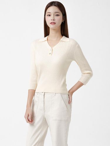 V-neck Collar Knitwear Pullover (2 COLOR) - itMICHAA - Modalova