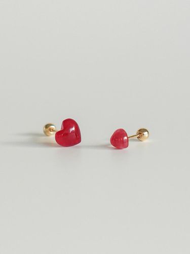 K gold red quartz crystal heart piercing - modernlike - Modalova