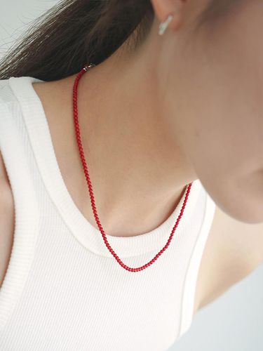 Silver 925 Red Pearl Necklace 2 mm - modernlike - Modalova