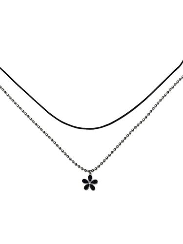 Fleur Ball Chain Necklace Set (Black) - L’OMBRILLANT - Modalova