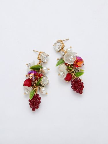 Picnic Bloom Drop Earrings Red - FEVERISH - Modalova