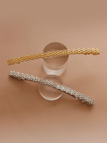 Metal Checkerboard Hollow Auto Hair Pin H01197 - J.Lauren - Modalova