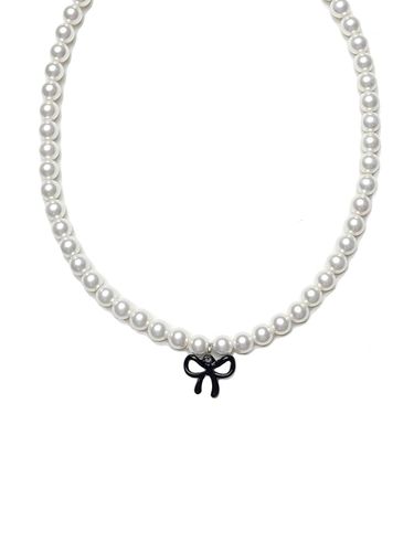 Black Ribbon Pearl Necklace - L’OMBRILLANT - Modalova