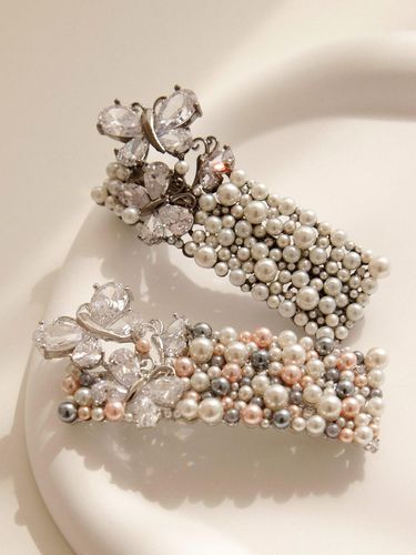 Cubic Luxury Pearl Auto Hair Pin H01150 - J.Lauren - Modalova