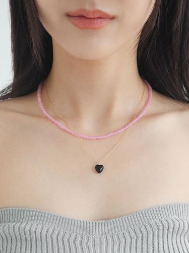 K gold pink amethyst gemstone necklace 3 mm - modernlike - Modalova