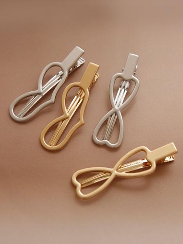 Metal Heart Ribbon Hair Clip H01198 - J.Lauren - Modalova