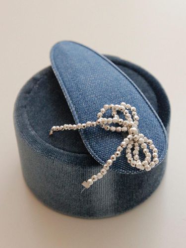 Mini Ribbon Denim Hair Pin H01208 - J.Lauren - Modalova