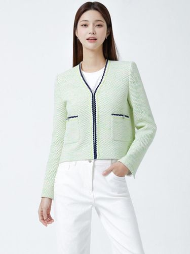 Collarless Tweed Jacket (2 COLOR) - itMICHAA - Modalova