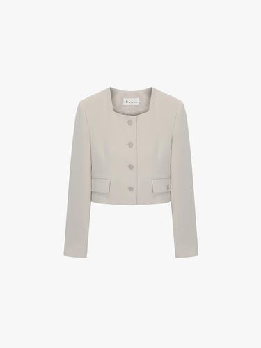 Square Neck button Cropped Jacket - itMICHAA - Modalova