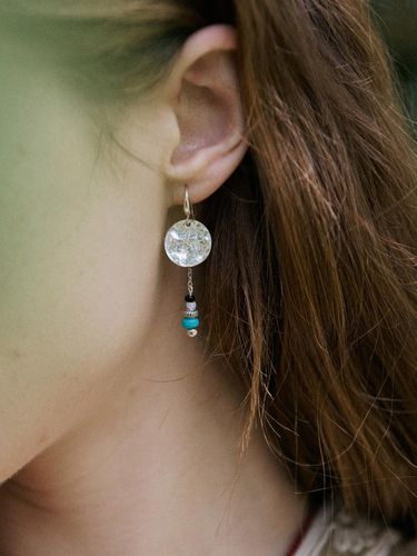 Silver] Turquoise point native american earring - MERRYMOTIVE - Modalova