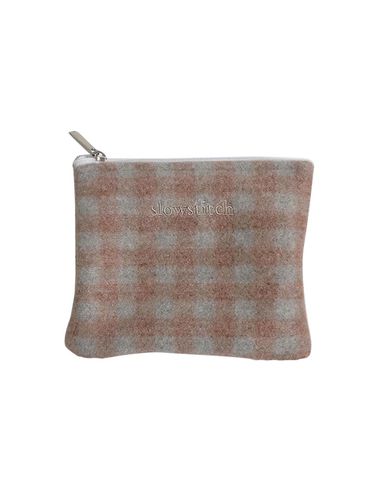 Pink grey check pouch - slowstitch - Modalova