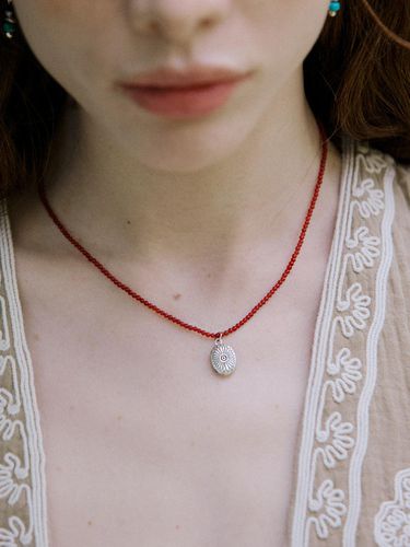 Vintage pendant with red gemstone necklace - MERRYMOTIVE - Modalova