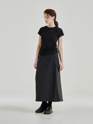 UTILITY NYLON LONG SKIRT [BLACK] - salad bowls - Modalova