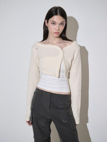 SIDE BUTTON CROP CARDIGAN [IVORY] - salad bowls - Modalova