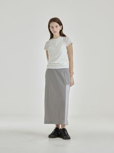 UTILITY NYLON LONG SKIRT [GREY] - salad bowls - Modalova