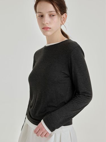 ROUND TENCEL LAYERED T-SHIRT SET [CHARCOAL] - salad bowls - Modalova