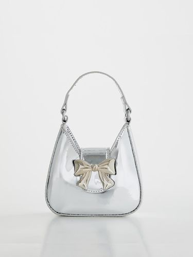 GLOSSY RIBBON MINI BAG _ SILVER - bomnal boutique - Modalova