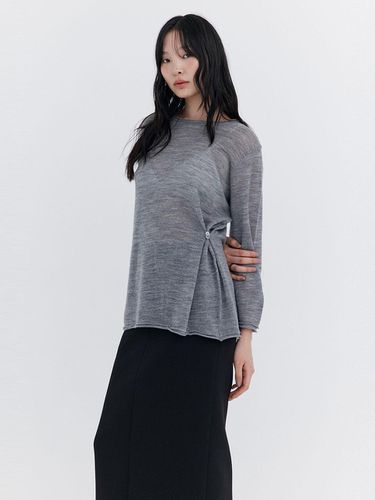 Wool Button Line T-shirt_Melange - WNDERKAMMER - Modalova