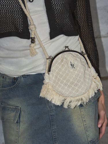 Weave Rope Tassel Bag [2 Colors] - leathery - Modalova