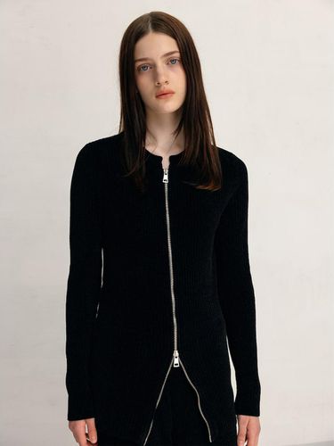 Valoa] Velvet Two-way Zip-up Long Cardigan(WE385A - kotelo - Modalova