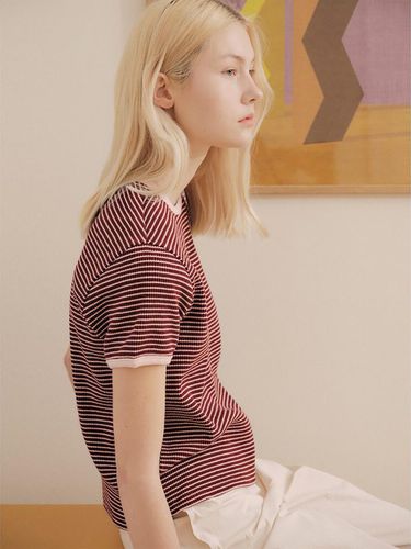 Stripe T-shirt - Burgundy - kotelo - Modalova