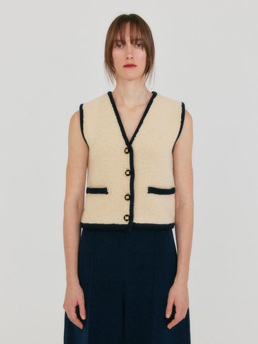 ZITA V-neck Knit Vest - Beige - EENK - Modalova