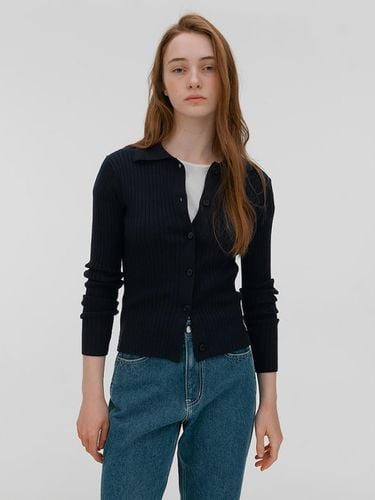 Recycled Poly Ribbed Collar Cardigan - kotelo - Modalova