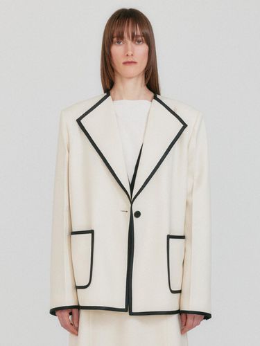 ZOVII Wide Collar Single-Button Jacket - EENK - Modalova