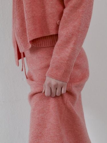 Wool Knit H-line Skirt - Red Pink - kotelo - Modalova