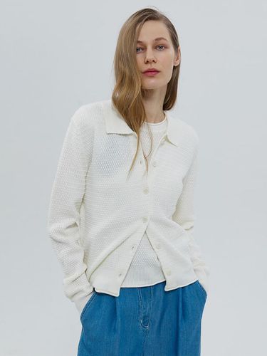 Cotton Blended Collar Cardigan - kotelo - Modalova