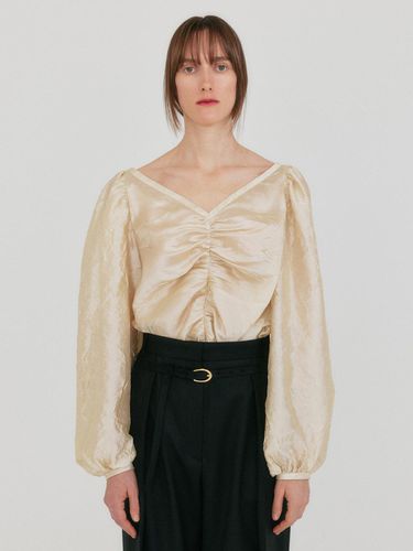 ZANE Shirred Blouse - Light Beige - EENK - Modalova