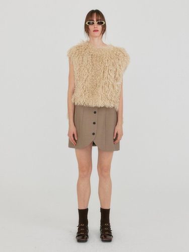 ZABOLLE Buttoned Mini Skirt - Beige - EENK - Modalova