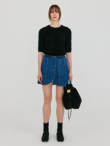 ZENNA Belted Mini Denim Skirt - Blue - EENK - Modalova