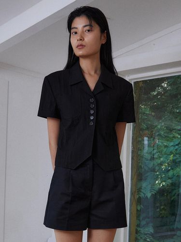 Semi Wrinkle Summer Jacket_BLACK - emkm - Modalova