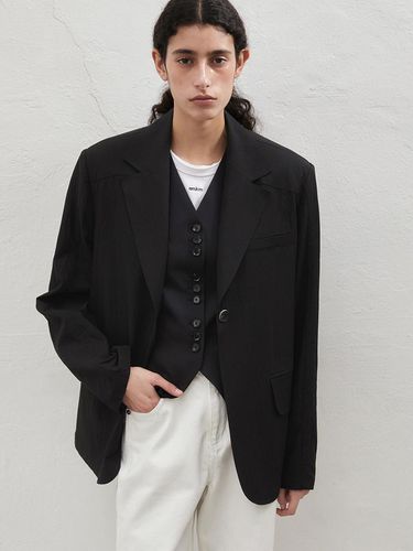 Semi Wrinkle Classic Fit Jacket_BLACK - emkm - Modalova