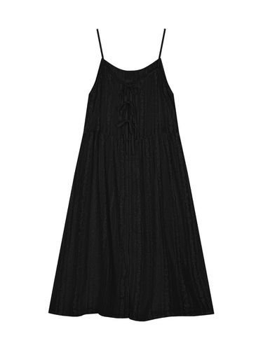 LACE CHIFFON DRESS (BLACK) - margarin fingers - Modalova