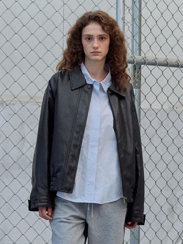 Oversized Fit Fake Leather Jacket - Jucy Judy - Modalova